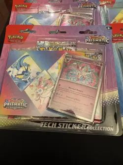 Pokemon Prismatic Evolutions 3 Booster Pack Blister-Tech Sticker Collection x12 - Image 5