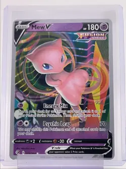 MEW V 2021 POKEMON 2023 WORLD CHAMPIONSHIPS HOLO RARE A 113/264 Q1652 - Image 1