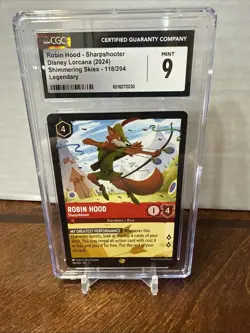 Disney Lorcana Shimmering Skies Robin Hood - Sharpshooter #118/204 Graded Cgc 9 - Image 1