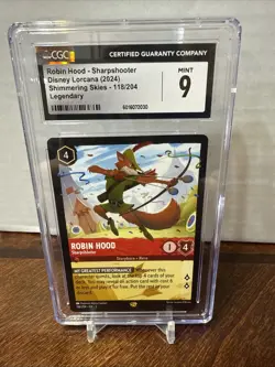 Disney Lorcana Shimmering Skies Robin Hood - Sharpshooter #118/204 Graded Cgc 9 - Image 2