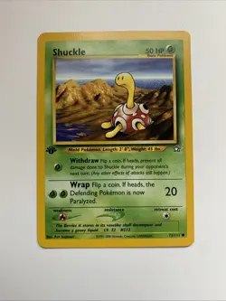 Pokemon TCG Shuckle Neo Genesis 1st Edition Common Card 72/111 - Image 1
