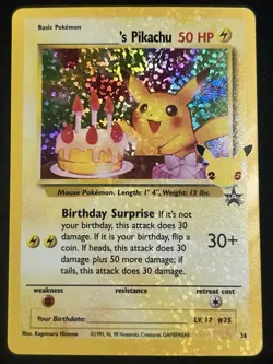 Birthday Pikachu Holo 24 Celebrations Birthday Pokemon Card NM-M 1 DAY SHIP!! - Image 1