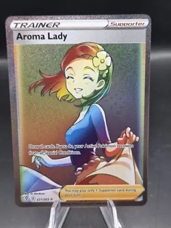Aroma Lady 221/203 Evolving Skies NM Full Art Secret Rainbow Rare Pokemon Card - Image 1