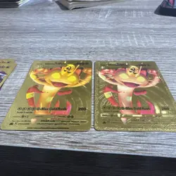 Meowth VMAX HP300 Gold Foil Pokemon Card V-Max Fan Art. - misprint - rare - Image 1
