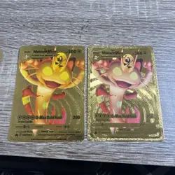 Meowth VMAX HP300 Gold Foil Pokemon Card V-Max Fan Art. - misprint - rare - Image 2