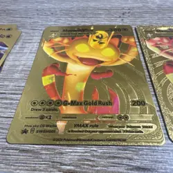 Meowth VMAX HP300 Gold Foil Pokemon Card V-Max Fan Art. - misprint - rare - Image 3