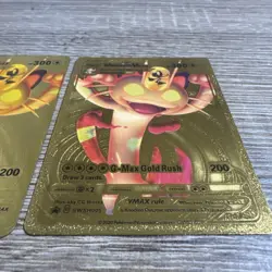 Meowth VMAX HP300 Gold Foil Pokemon Card V-Max Fan Art. - misprint - rare - Image 4