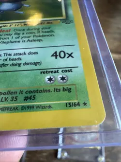 🔥 Vileplume 15/64 🔥 Original Holo Rare Jungle Set Pokemon Card WOTC TCG 1999 - Image 3
