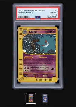 Pokemon Gengar H9/H32 Skyridge Holo Rare PSA 6 2003 English TCG Card (SWIRL!!🌀) - Image 1