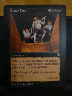 Vintage 1998 MTG Stronghold Grave Pact MN - Image 1