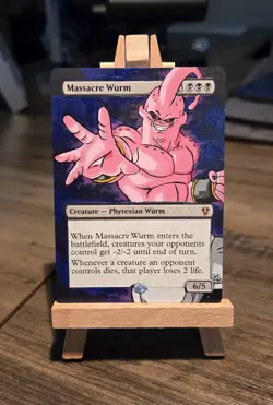 MTG Hand Painted Alter: Super Buu Dragon Ball as Massacre Wurm - Image 1