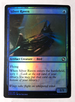 Silver Raven FOIL Adventures in the Forgotten Realms MTG Magic the Gathering NM - Image 1