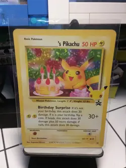 Birthday Pikachu 24 Holo Rare - 2021 Pokemon 25th Anniversary Celebrations NM - Image 1