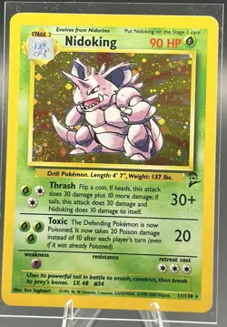 Pokemon TCG Nidoking Base Set 2 Holo Rare 11/130 LP - Image 1