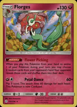 Florges Holo Rare SM Cosmic Eclipse 152/236 Fairy Holo Pokemon Card - Image 1