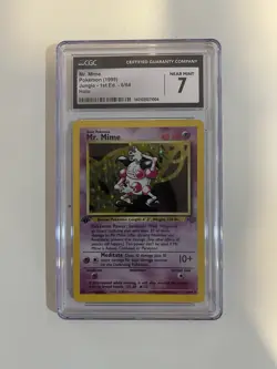 1999 Pokemon Mr.Mime Jungle # 6/64 Holo CGC 7 - Image 1