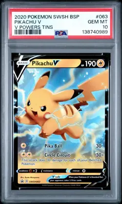 (PSA 10) Pokemon: Sword & Shield Promos – Pikachu V #SWSH063 [Full Art/Promo] - Image 1