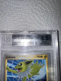 2007 Pokemon World Championships Deck #101 Jolteon Gold Star Beckett 8.5 - Image 5