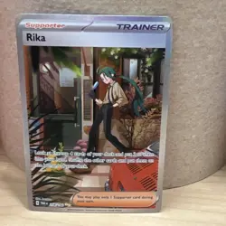 Pokemon Rika 258/182 SV04: Paradox Rift Ultra Rare Full Art Holo Trainer Card - Image 1