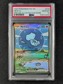 2024 Pokemon MEW EX #232/091 Paldean Fates Special Illustration Rare PSA 10 - Image 1