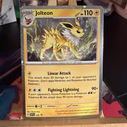 Jolteon 168 HOLOBLEED/SWIRL Prismatic Evolutions Black Star Pokemon TCG MINT - Image 1