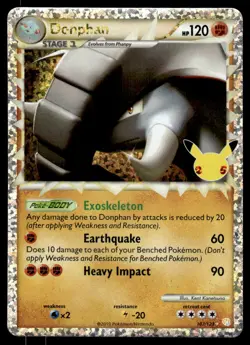Pokemon TCG Celebrations: Classic Collection #107/123 Donphan (Prime) NM - Image 1