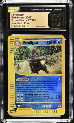 💎Pokemon Feraligatr #047 Expedition Reverse Holo GRADE 10 PRISTINE GOLD POP 2💨 - Image 1