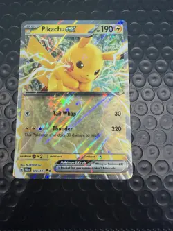 2025 Pokemon Prismatic Evolutions Double Rare Holo Pikachu Ex #028/131 - Image 1