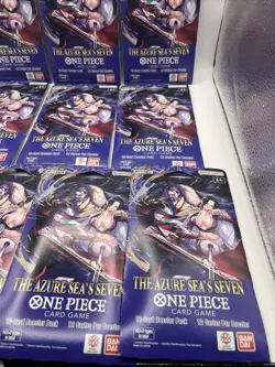 One Piece TCG The Azure Sea’s Seven OP-14 Sleeved Booster Pack Lot Of 10 Sealed - Image 4