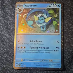 Pokemon Vaporeon 168 SVP Promo Holo Scarlet & Violet Card English - Image 1