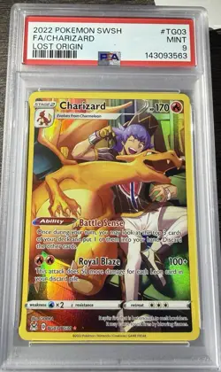 Pokemon TCG Charizard Lost Origin Holo Ultra Rare Card TG03/TG30 PSA 9 - Image 1