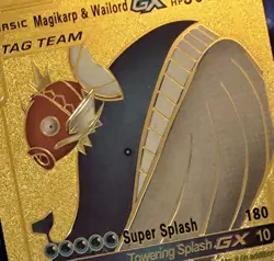 X 1 Magikarp & Wailord Tag Team Gold foil fan art Pokemon Collectible Card - Image 1