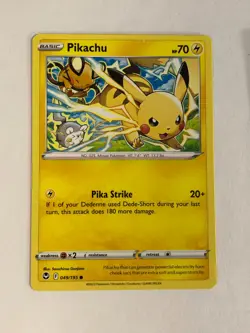 Pokemon Card Silver Tempest Printer Hickey Error Pikachu 049/195 Near Mint - Image 1