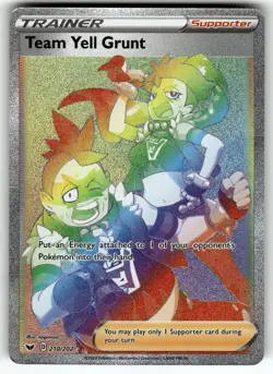 Team Yell Grunt (Secret) 210/202 SWSH01: Sword & Shield Base Set NM Pokemon Card - Image 1