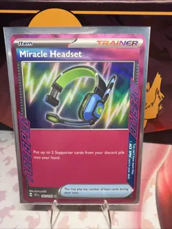 Pokemon TCG Miracle Headset Trainer Card 183/191 Surging Sparks Ace Spec - Image 1