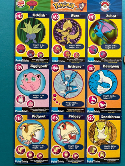 Pokemon the First Movie Master Trainer #19 9-Card Sheet 1999 Burger King - Image 2