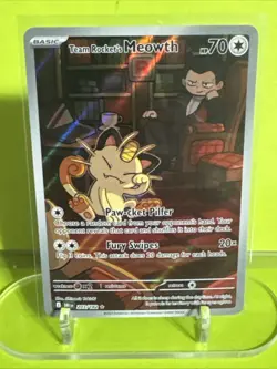 Team Rockets Meowth 203/182 SV10 Destined Rivals Illustrated Card NM!!! - Image 2
