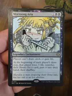 MTG Altered Art Mornsong Aria 0111 Anime Girl | Magic the Gathering | Hand Drawn - Image 1
