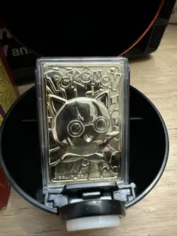 Pokemon Jigglypuff 23K Gold Plated Trading Card Ball and Box Burger King 1999 - Image 3