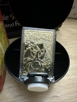 23K Gold Plated CHARIZARD Trading Card 1999 Burger King Pokemon Ball Red - Image 3