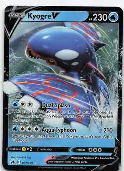 Kyogre V 037/159 Ultra Rare Holo Crown Zenith NM Pokemon - Image 1