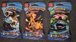 Pokemon XY: Evolutions Lot Of 3 Sleeved Booster Packs - Sealed - OG Starters Art - Image 1