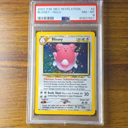Pokemon TCG Blissey Holo Rare Card 2/64 Neo Revelation 2001 Unlimited PSA 8 - Image 1