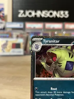 Pokemon TCG | Rare Cosmos Holo Tyranitar #135 | Paldea Evolved | Promo - Image 2