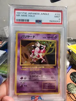 Pokemon Japanese Jungle Mr. Mime Holo, #122 - PSA 9 - Image 1