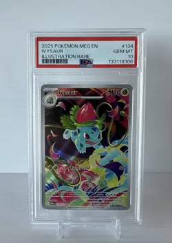 2025 POKEMON MEG EN IVYSAUR ILLUSTRATION RARE #134 PSA 10 GEM MINT - Image 1