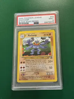 Machamp Black Star Promo #43 Pokemon Card WOTC Vintage - PSA 9 MINT - Image 1