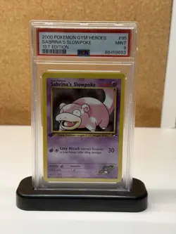 Pokemon TCG Sabrina's Slowpoke 1st Edition LP Gym Heroes Regular Card 095/132 - Image 1