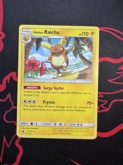 Alolan Raichu 31/111 Crimson Invasion Non Holo Rare 2017 Pokemon - Image 1