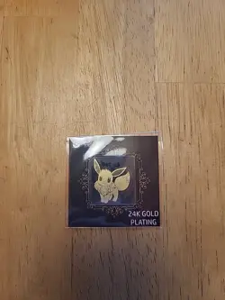 Pokemon 24K Gold Plating Metal Sticker Eevee NM Sealed - Image 1